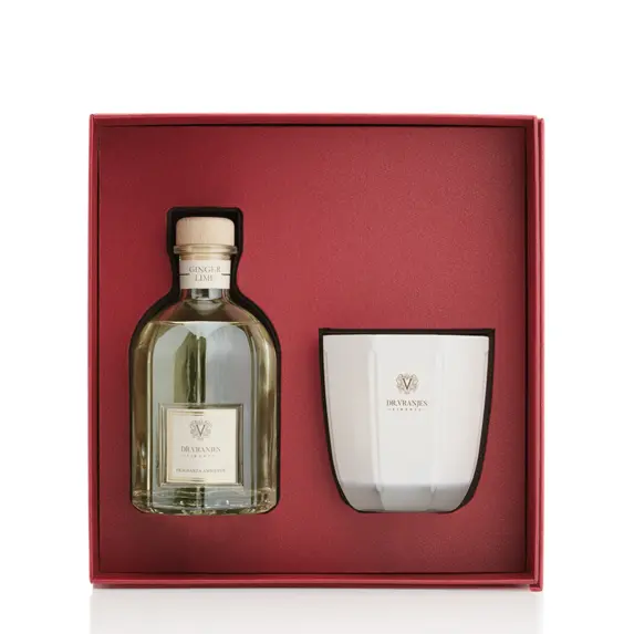 dr vranjes ginger lime gift box 250ml candela perla 200gr frv20 e14