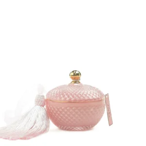 round art deco candle pink 800x