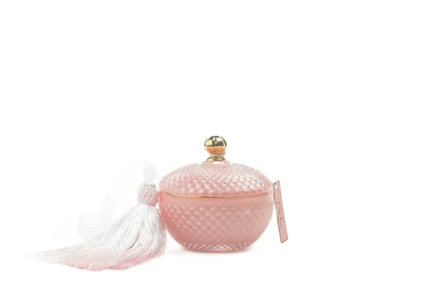 Candela tonda Art Deco Rosa