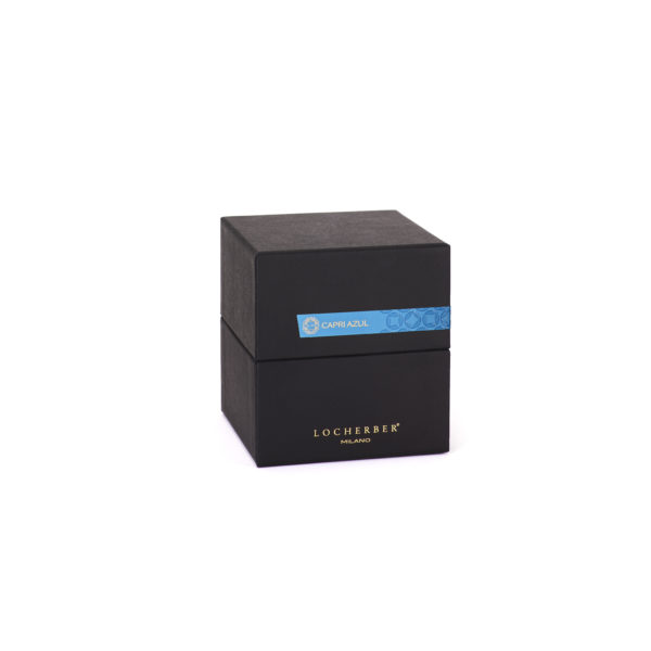 Candela blu con coperchio in noce 500 g