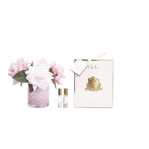 Rose Rosa in vaso a spina rosa con 2 profumazioni spray da 10 ml